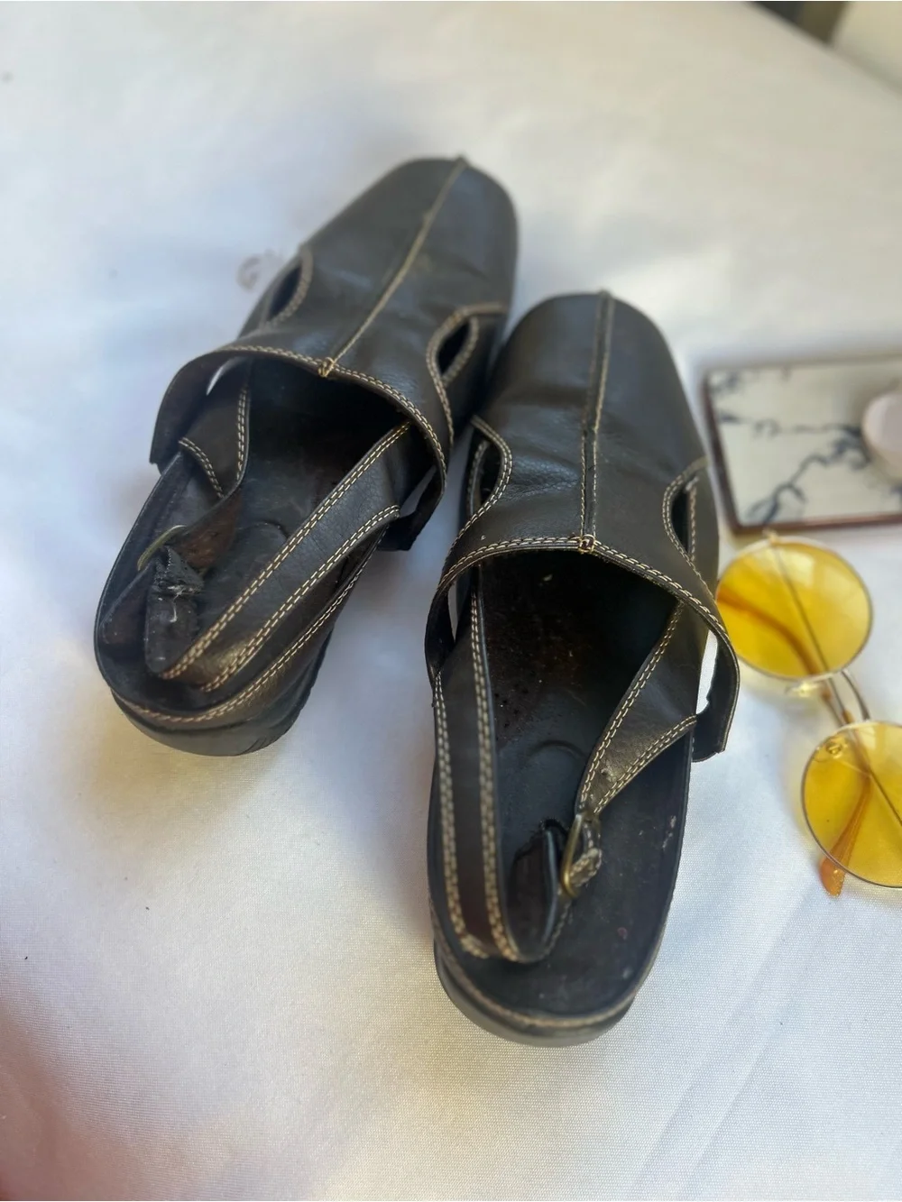 Ocean pacific Comfort have 8W Classic Brown Leather Men's Slingback Sandals op